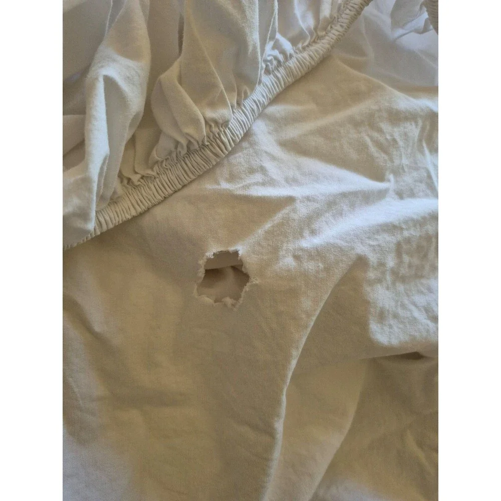 Pottery Barn Monique Lhuillier Embroidered Cotton Percale Sheets Sz Queen